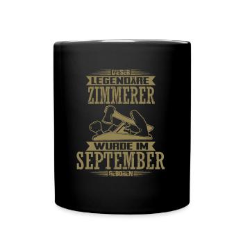Zimmerer Geburtstag September Geburtsmonat - Tasse einfarbig - Schwarz - Vorne