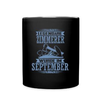Zimmerer Geburtstag September Geburtsmonat - Tasse einfarbig - Schwarz - Vorne