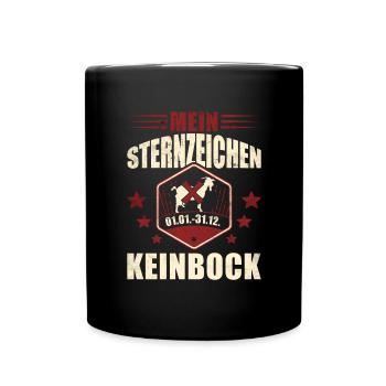 Kein Bock Sternzeichen Keinbock - Tasse einfarbig - Schwarz - Vorne