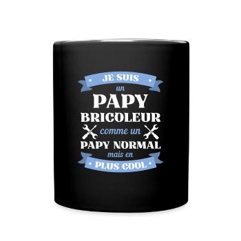 papy bricoleur cool humour bricolage homme cadeau - Mug uni - noir - Devant