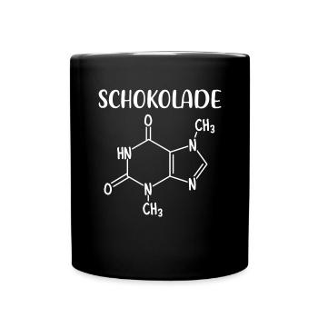 Schokolade Formel - Naschkatze Chemie Kakao - Tasse einfarbig - Schwarz - Vorne
