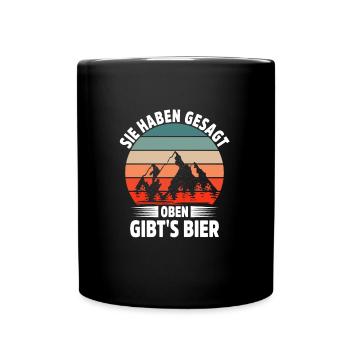 Wandern Geschenkidee Wanderer Berge Trekking - Tasse einfarbig - Schwarz - Vorne