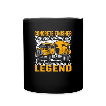 Le finisseur en béton devient une légende Béton - Mug uni - noir - Devant