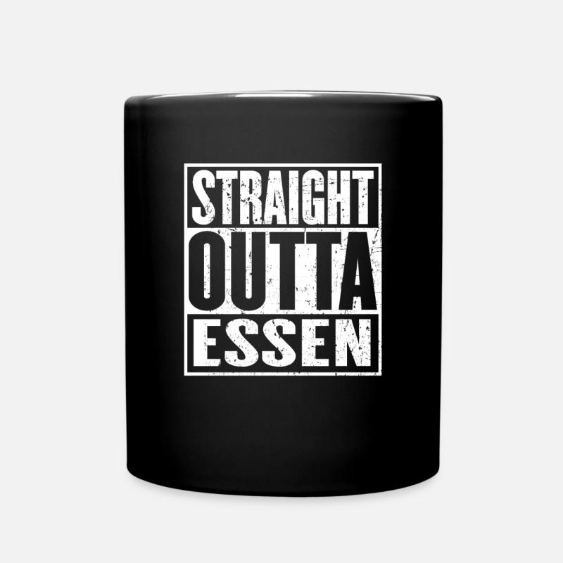 Straight Outta Essen Vintage - Full Colour Mug - black