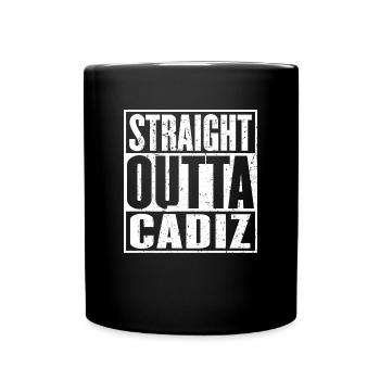 Gerade Outta Cádiz - Tasse einfarbig - Schwarz - Vorne