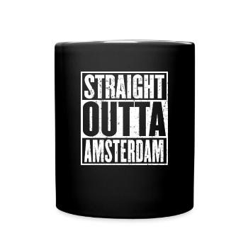 Straight Outta Amsterdam Vintage - Full Colour Mug - black - Front