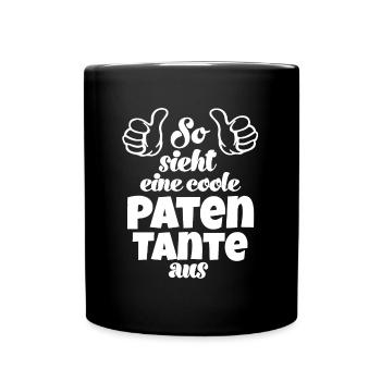 So sieht eine coole Patentante aus Schweiz - Tasse einfarbig - Schwarz - Vorne