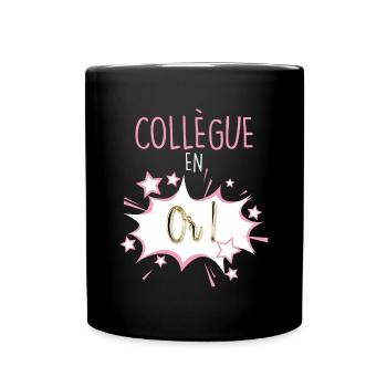 Collègue Femme En Or - Mug uni - noir - Devant