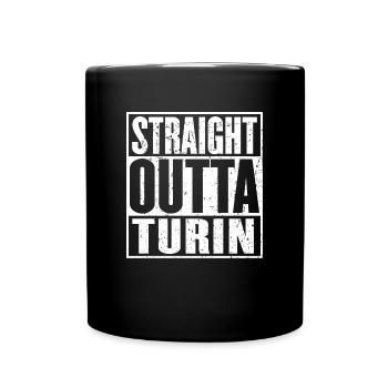 Straight Outta Turin Jahrgang - Tasse einfarbig - Schwarz - Vorne