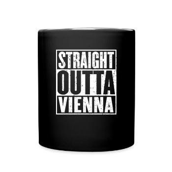 Straight Outta Vienna Vintage - Full Colour Mug - black - Front