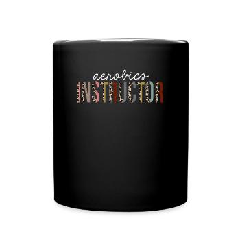 Aerobic-Lehrer-Leopard-Druck-lustiges Geschenk - Tasse einfarbig - Schwarz - Vorne