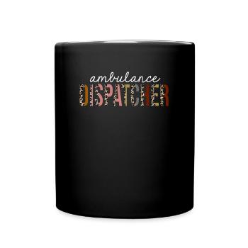 Ambulance Dispatcher Leopard Print Funny Gift - Full Colour Mug - black - Front