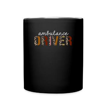 Krankenwagen-Fahrer-Leoparden-Druck-lustiges Geschenk - Tasse einfarbig - Schwarz - Vorne