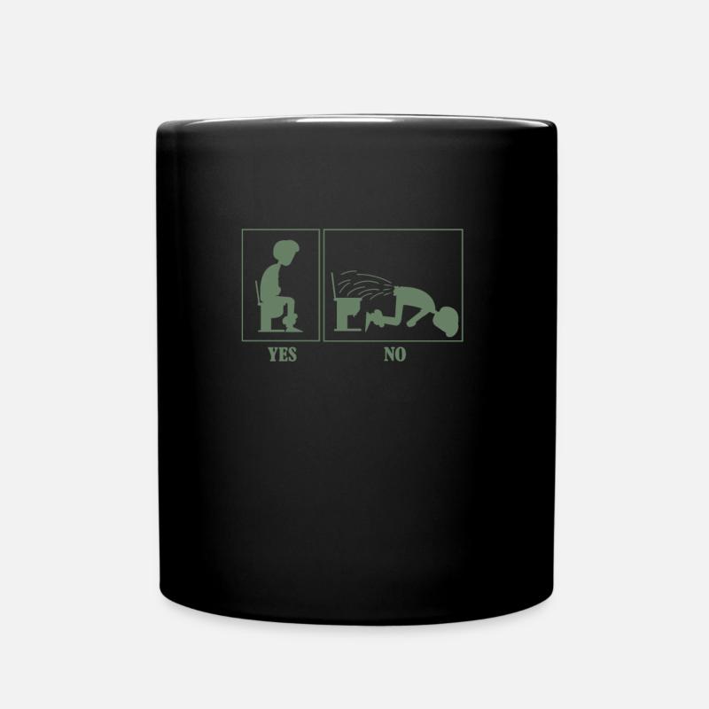 Toilette WC Anleitung fürs Kacken - Tasse einfarbig - Schwarz