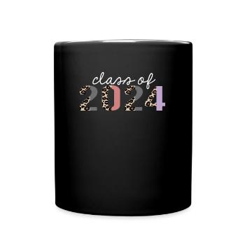 Klasse von 2024 Leopard Print Funny Gift - Tasse einfarbig - Schwarz - Vorne