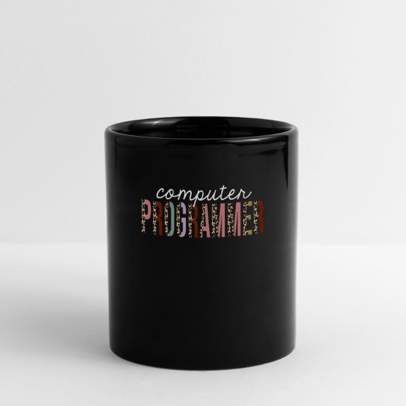 Computer Programmer Leopard Print Funny Gift Full Colour Mug