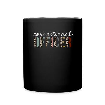 Cadeau drôle d'agent correctionnel imprimé léopard - Mug uni - noir - Devant