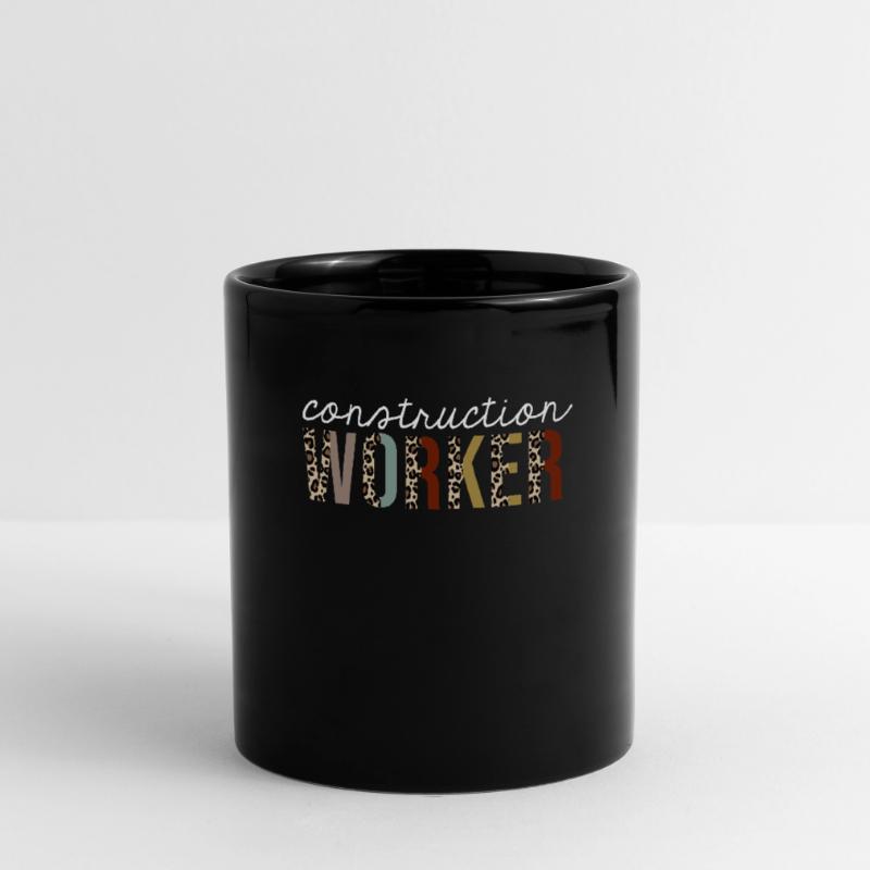 Construction Worker Leopard Print Funny Gift Full Colour Mug