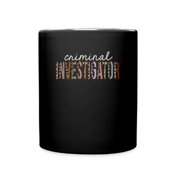Lustiges Geschenk des Kriminalbeamten-Leoparden-Druckes - Tasse einfarbig - Schwarz - Vorne