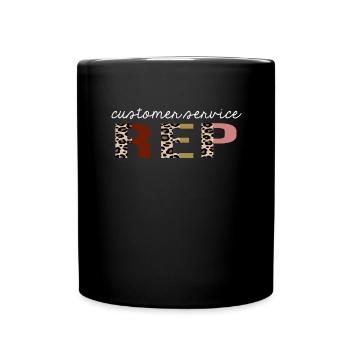 Kundendienstmitarbeiter Leopard Print lustiges Geschenk - Tasse einfarbig - Schwarz - Vorne