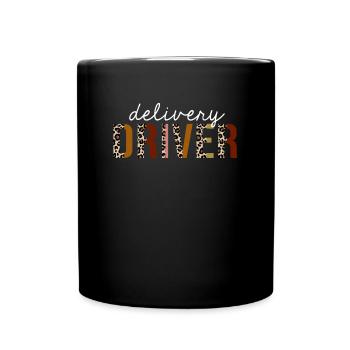 Chauffeur-livreur Leopard Print Drôle cadeau - Mug uni - noir - Devant