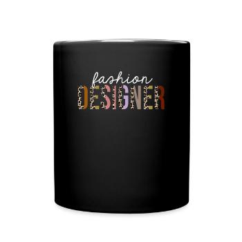 Mode Designer Leopard Print lustiges Geschenk - Tasse einfarbig - Schwarz - Vorne
