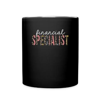 Spécialiste financier Leopard Print Drôle cadeau - Mug uni - noir - Devant