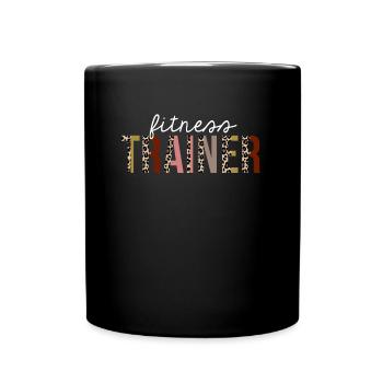 Fitness Trainer Leopard Print Funny Gift - Full Colour Mug - black - Front