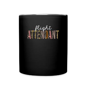 Agent de bord Leopard Print Drôle cadeau - Mug uni - noir - Devant