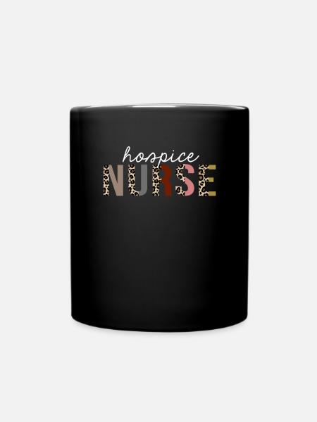 Hospice Nurse Leopard Print Funny Gift - Full Colour Mug - black