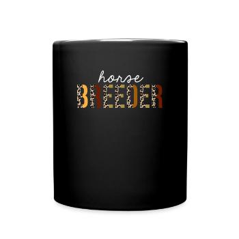 Cadeau drôle d'impression de léopard d'éleveur de chevaux - Mug uni - noir - Devant
