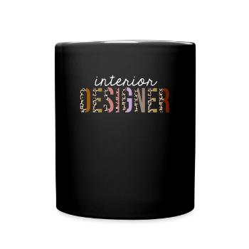 Interior Designer Leopard Print lustiges Geschenk - Tasse einfarbig - Schwarz - Vorne