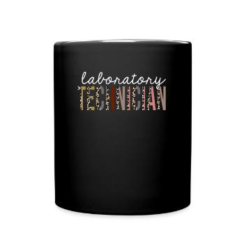 Laboratory Technician Leopard Print Funny Gift - Full Colour Mug - black - Front