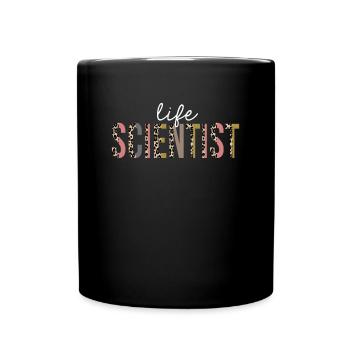 Leben-Wissenschaftler-Leopard-Druck-lustiges Geschenk - Tasse einfarbig - Schwarz - Vorne