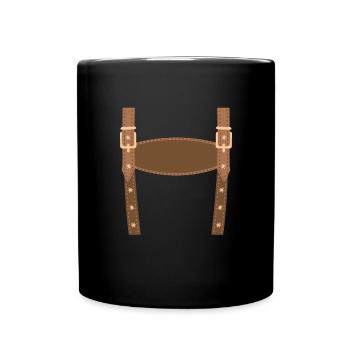 Lederhose Attrappe Lederhose Ersatz Lederhosn - Tasse einfarbig - Schwarz - Vorne