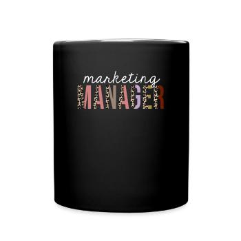 Marketing Manager Leopard Print Lustiges Geschenk - Tasse einfarbig - Schwarz - Vorne