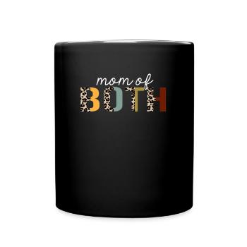 Mom of both Leopard Print Funny Gift - Full Colour Mug - black - Front