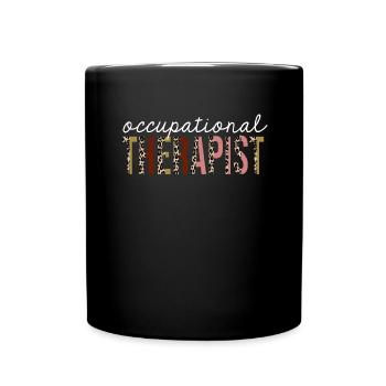 Occupational Therapist Leopard Print Funny Gift - Full Colour Mug - black - Front