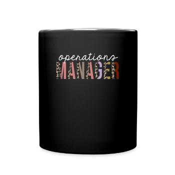 Operations Manager Leopard Print Funny Gift - Full Colour Mug - black - Front