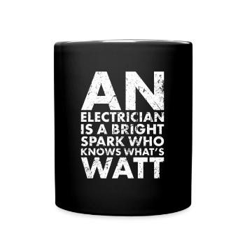 Ein Elektriker Ist Ein Heller Funke Für Lineman - Tasse einfarbig - Schwarz - Vorne