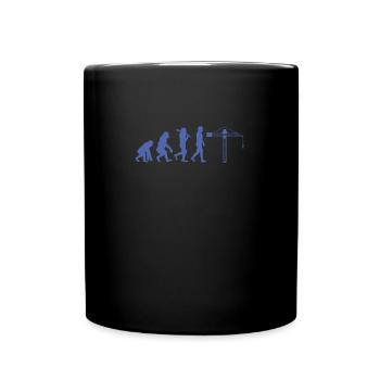 Kranführer Evolution - Tasse einfarbig - Schwarz - Vorne