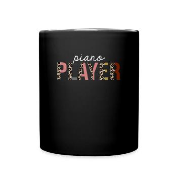 Piano Player Leopard Print Lustiges Geschenk - Tasse einfarbig - Schwarz - Vorne