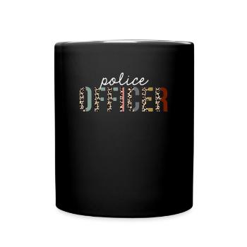 Policier Leopard Print Drôle cadeau - Mug uni - noir - Devant