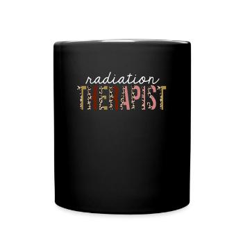 Strahlentherapeut Leopardenprint lustiges Geschenk - Tasse einfarbig - Schwarz - Vorne