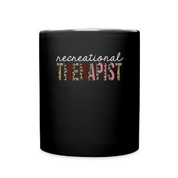Thérapeute récréatif Leopard Print Drôle cadeau - Mug uni - noir - Devant