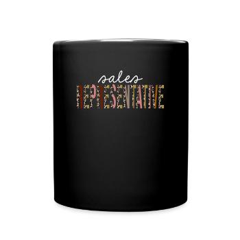 Sales Representative Leopard Print Funny Gift - Full Colour Mug - black - Front