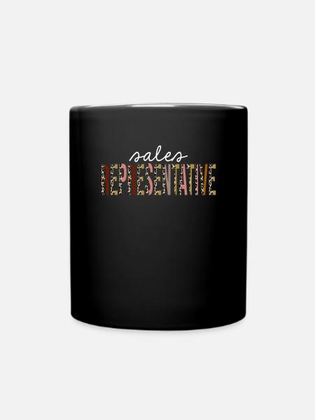 Vertriebsmitarbeiter Leopard Print lustiges Geschenk - Tasse einfarbig - Schwarz