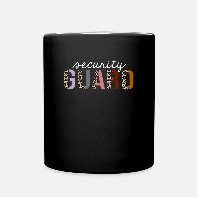 Security Guard Leopard Print Lustiges Geschenk - Tasse einfarbig - Schwarz