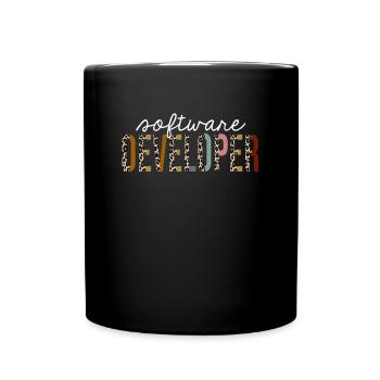 Softwareentwickler Leopard Print lustiges Geschenk - Tasse einfarbig - Schwarz - Vorne