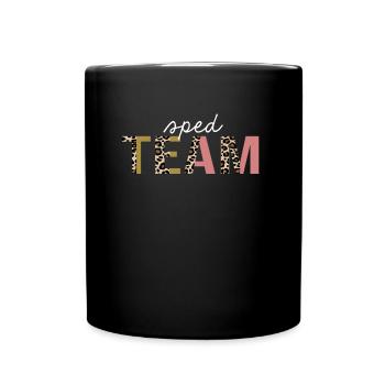 SPED Team Leopard Print Lustiges Geschenk - Tasse einfarbig - Schwarz - Vorne